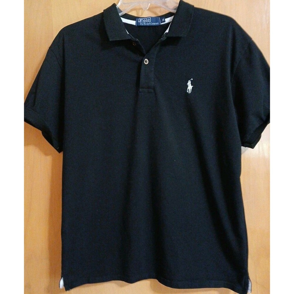 Polo Ralph Lauren Men Polo Shirt XL Black Logo Golf Short Sleeve Classic Fit